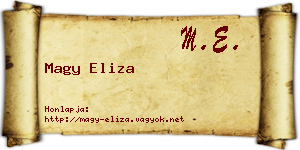 Magy Eliza névjegykártya